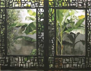 Original Fine Art Garden Paintings by Alfred Ng