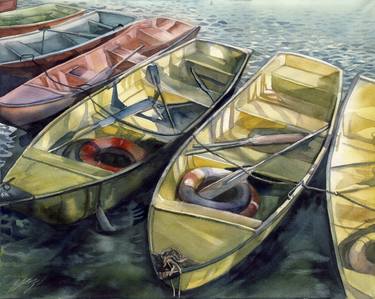 Print of Photorealism Boat Paintings by Alfred Ng