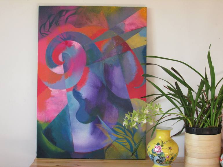 Original Abstract Expressionism Abstract Painting by Alfred Ng