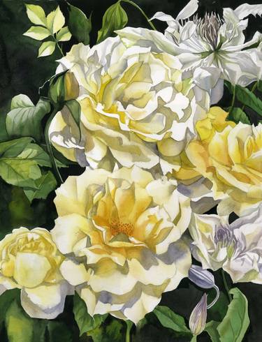 Original Photorealism Floral Paintings by Alfred Ng