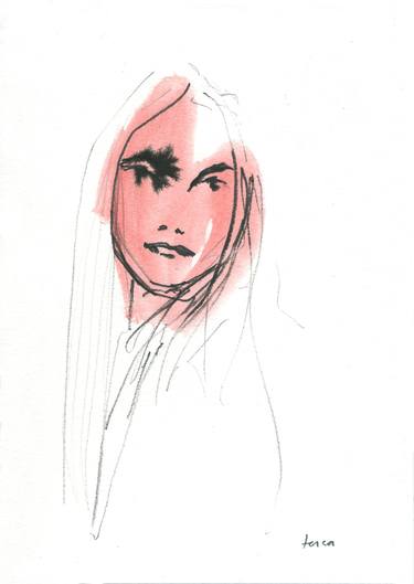 Original Figurative People Drawing by Tessa Melanie de Graaf