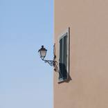 Beige blue and a lamp by Marcus Cederberg