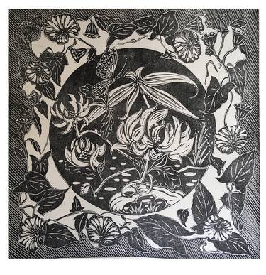 Nature Bound - Limited Edition hand printed Lino cut. thumb