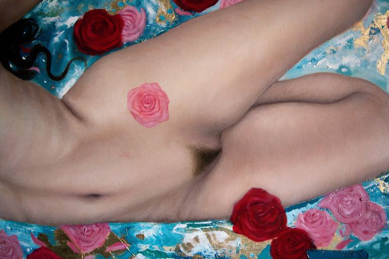 Original Classicism Erotic Painting by Gerardo Monroy Vergara