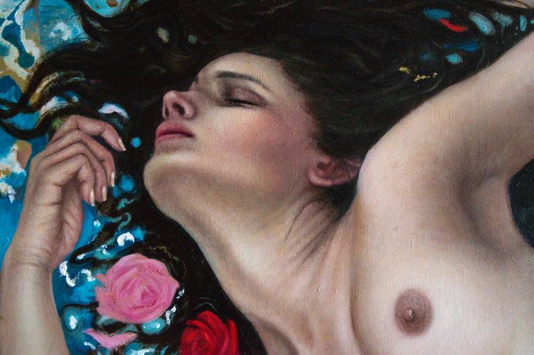 Original Classicism Erotic Painting by Gerardo Monroy Vergara