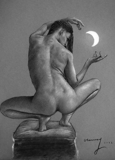 Original Black & White Nude Drawing by Gerardo Monroy Vergara