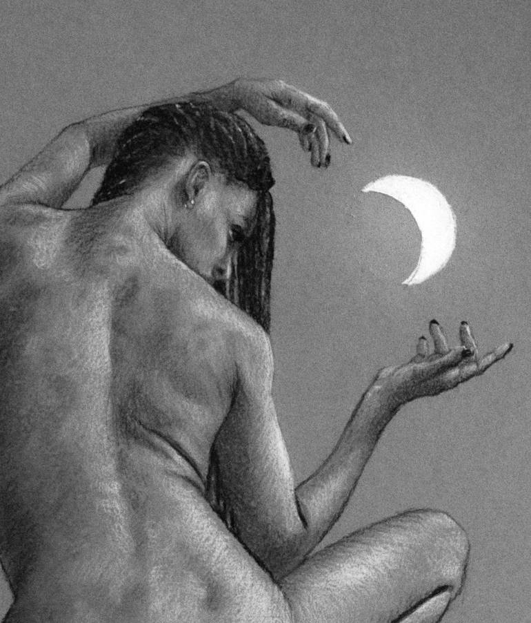 Original Black & White Nude Drawing by Gerardo Monroy Vergara
