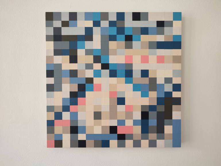 Original Abstract Geometric Painting by Fabienne Lämmel