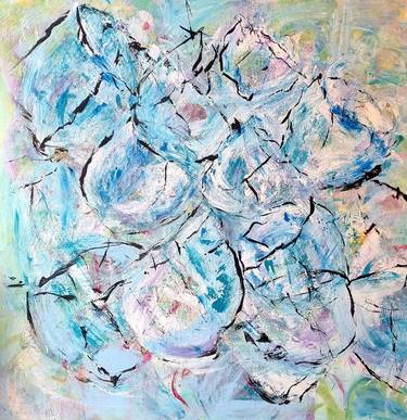 "Tulips Sea" Modern Art, Expressionism, Flowers, 90x 90x1 cm Acryl on canvas, Signature SONNENTAG thumb