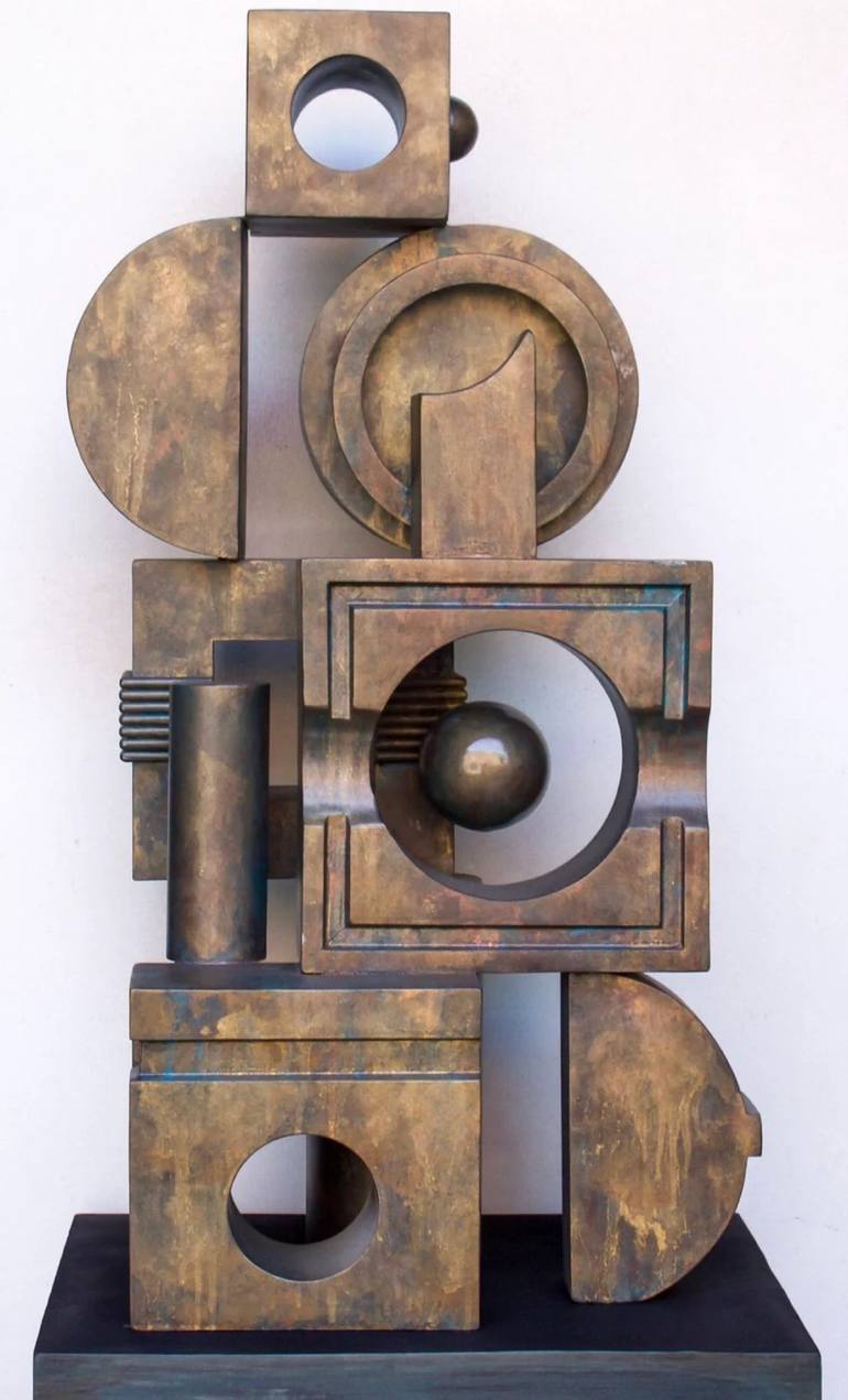 Original fabricated stainless steel Abstract Sculpture by Eugene Perry