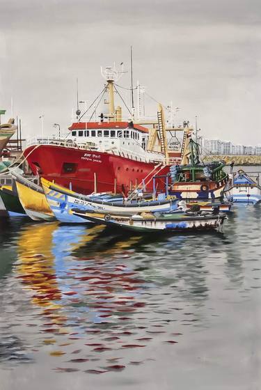 Original Boat Paintings by d shiva prasad reddy