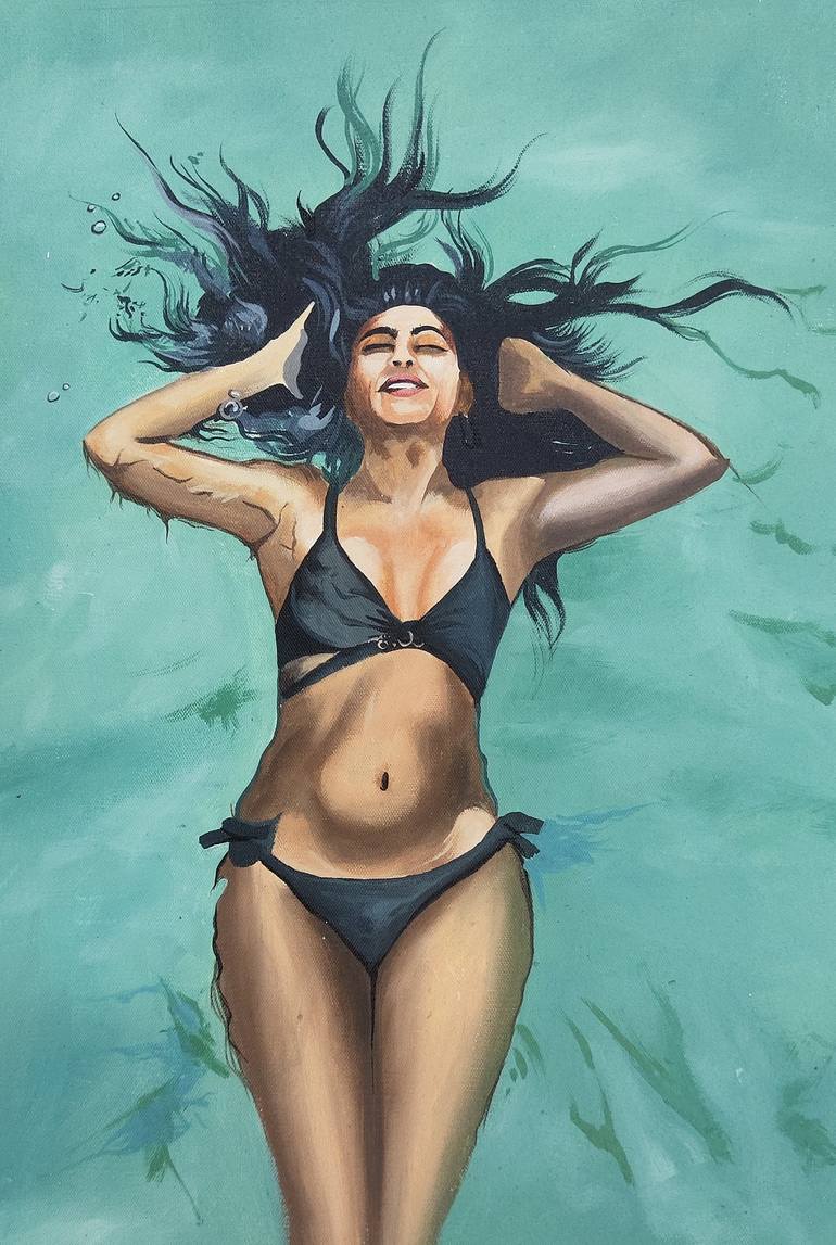 Original Contemporary Fashion Painting by D Shiva Prasad Reddy