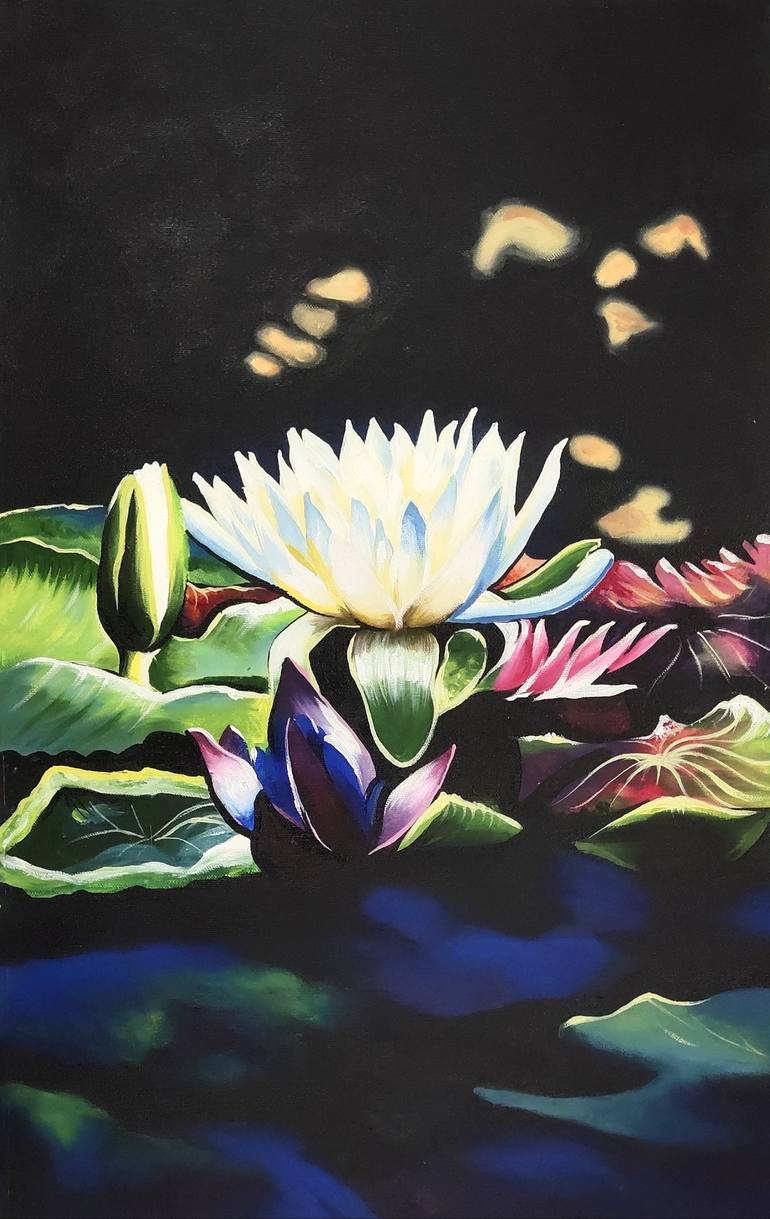 Original Floral Painting by d shiva prasad reddy