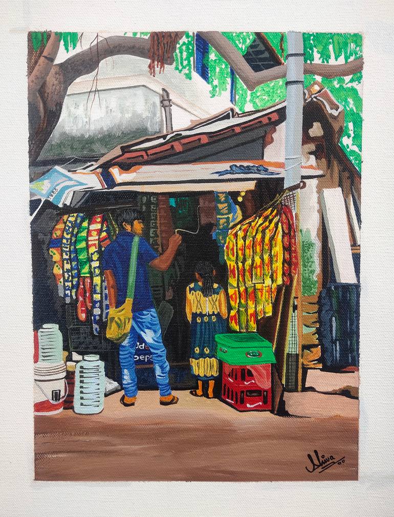 Original Contemporary People Painting by D Shiva Prasad Reddy