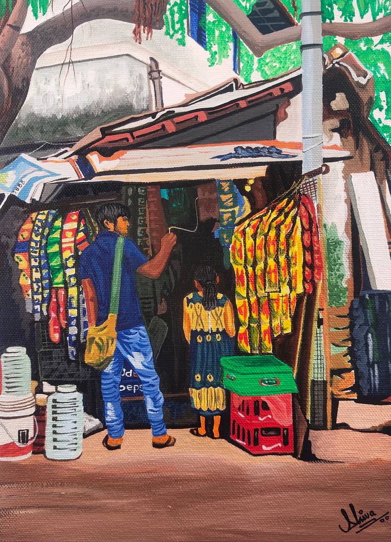 Original Contemporary People Painting by D Shiva Prasad Reddy