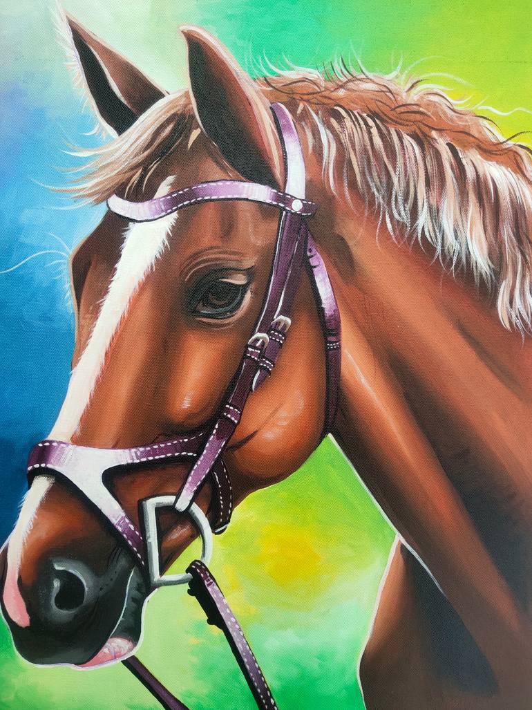 Original Art Deco Animal Painting by D Shiva Prasad Reddy