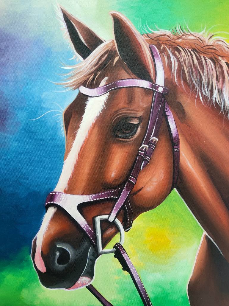 Original Art Deco Animal Painting by D Shiva Prasad Reddy