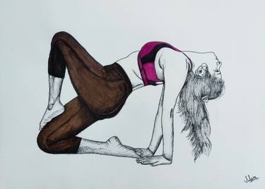 Original Art Deco Women Drawing by D Shiva Prasad Reddy