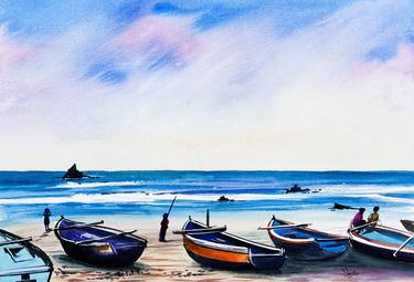 Original Fine Art Seascape Paintings by d shiva prasad reddy