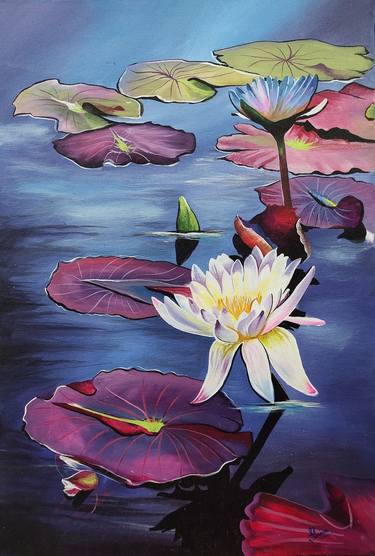 Print of Photorealism Floral Paintings by d shiva prasad reddy