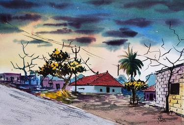 Original Fine Art Landscape Paintings by d shiva prasad reddy