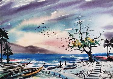 Original Beach Paintings by d shiva prasad reddy