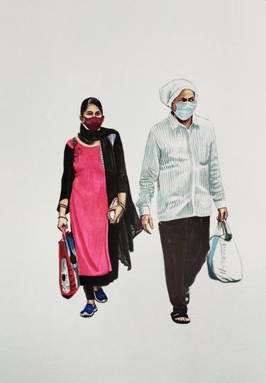 Original Figurative People Paintings by d shiva prasad reddy