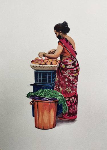 Print of Figurative People Paintings by d shiva prasad reddy