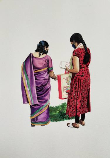 Print of People Paintings by d shiva prasad reddy