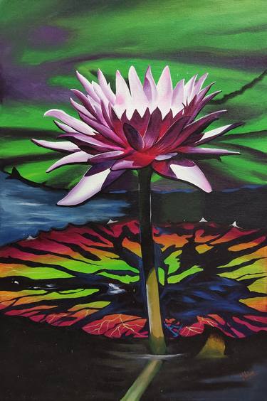 Print of Floral Paintings by d shiva prasad reddy