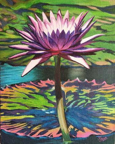 Print of Floral Paintings by d shiva prasad reddy