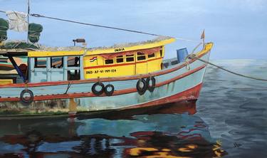 Original Boat Paintings by d shiva prasad reddy