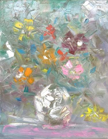 Original Abstract Expressionism Floral Paintings by Natalya Kochmarev