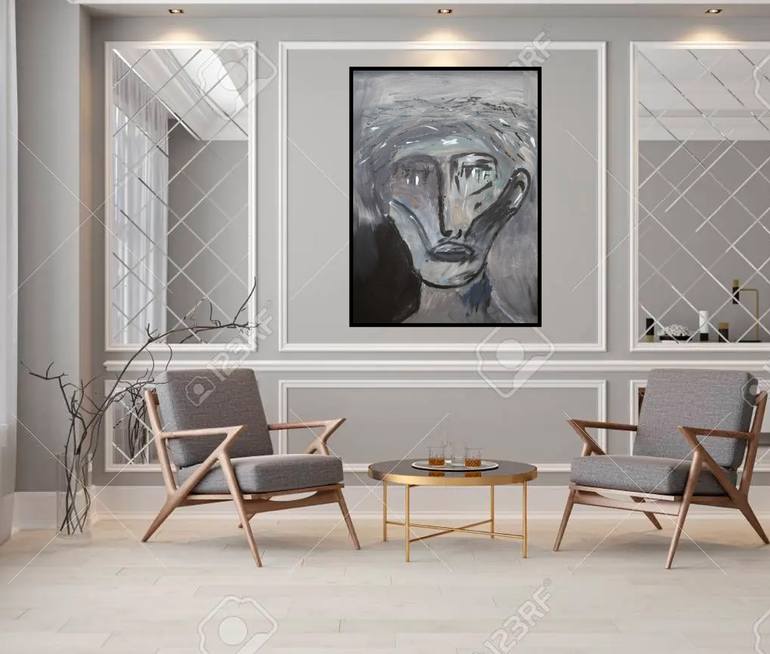 Original Abstract Expressionism Abstract Painting by Sam Sid