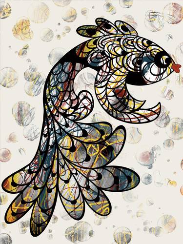 Print of Fish Mixed Media by Anita Pfeiffer