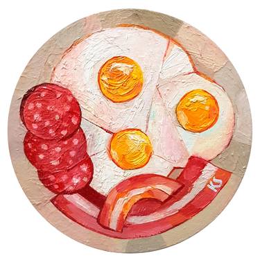 Original Cubism Food Paintings by Ekaterina Usova