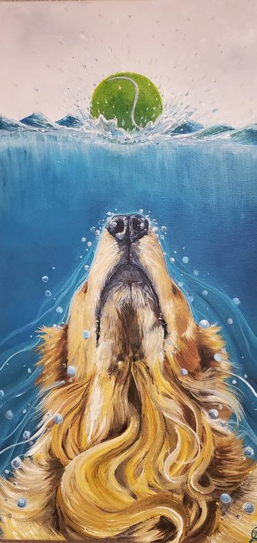 Original Dogs Painting by Ashley Cotten