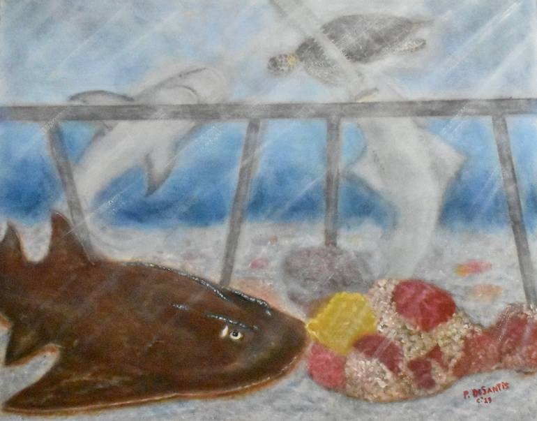 Original Animal Painting by Pasquale Desantis | Realism Art on Hardboard | Under the Sea