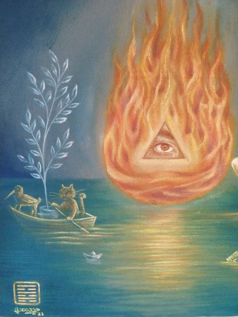 Original Surrealism Light Painting by Julieta Méndez