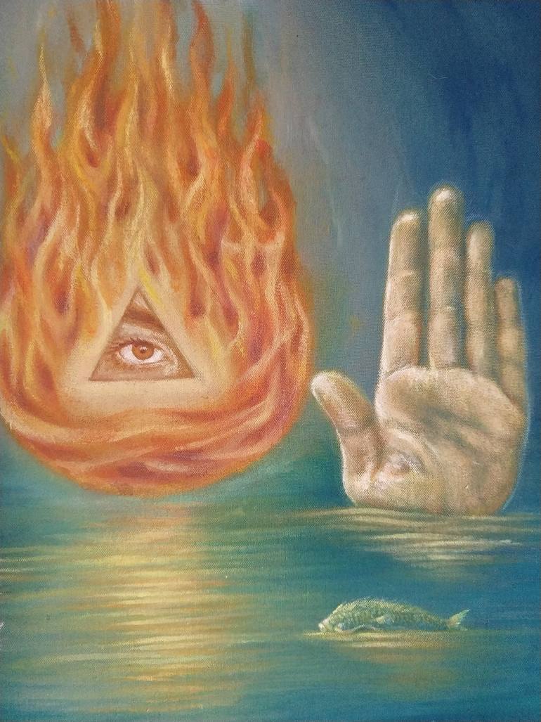 Original Surrealism Light Painting by Julieta Méndez