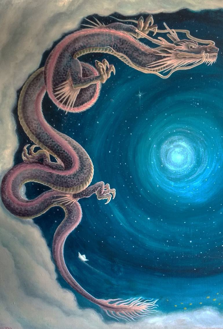 Original Illustration Outer Space Painting by Julieta Méndez