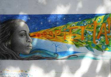 Original Street Art Women Drawing by Julieta Méndez