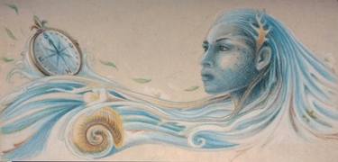 Original Surrealism Women Drawing by Julieta Méndez