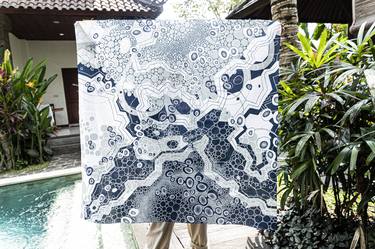 Blue journey/ Handmade Batik Painting thumb