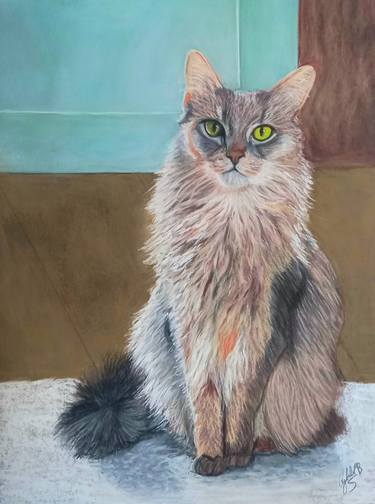 Original Fine Art Cats Paintings by Cybele Chaves