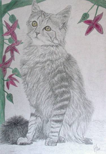 Print of Fine Art Cats Drawings by Cybele Chaves