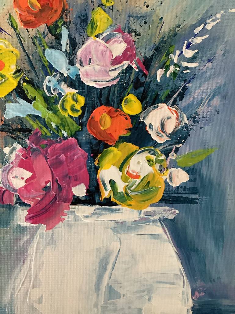 Original Art Deco Floral Painting by Sveta Savin