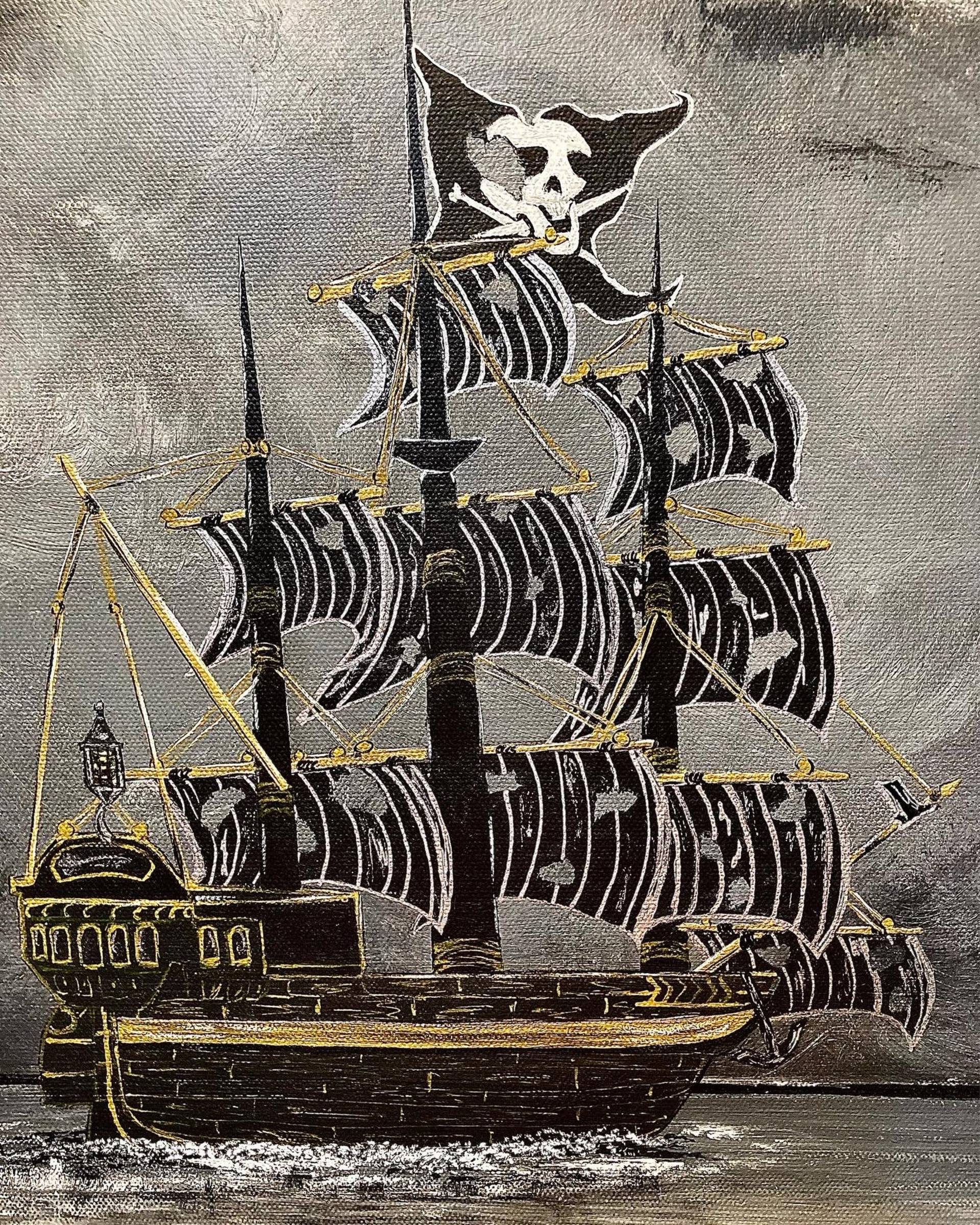 black pearl pirate ship drawings