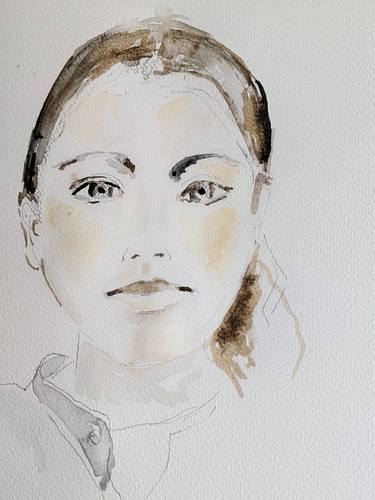 Original Portraiture Women Drawings by Shkediah Adiv