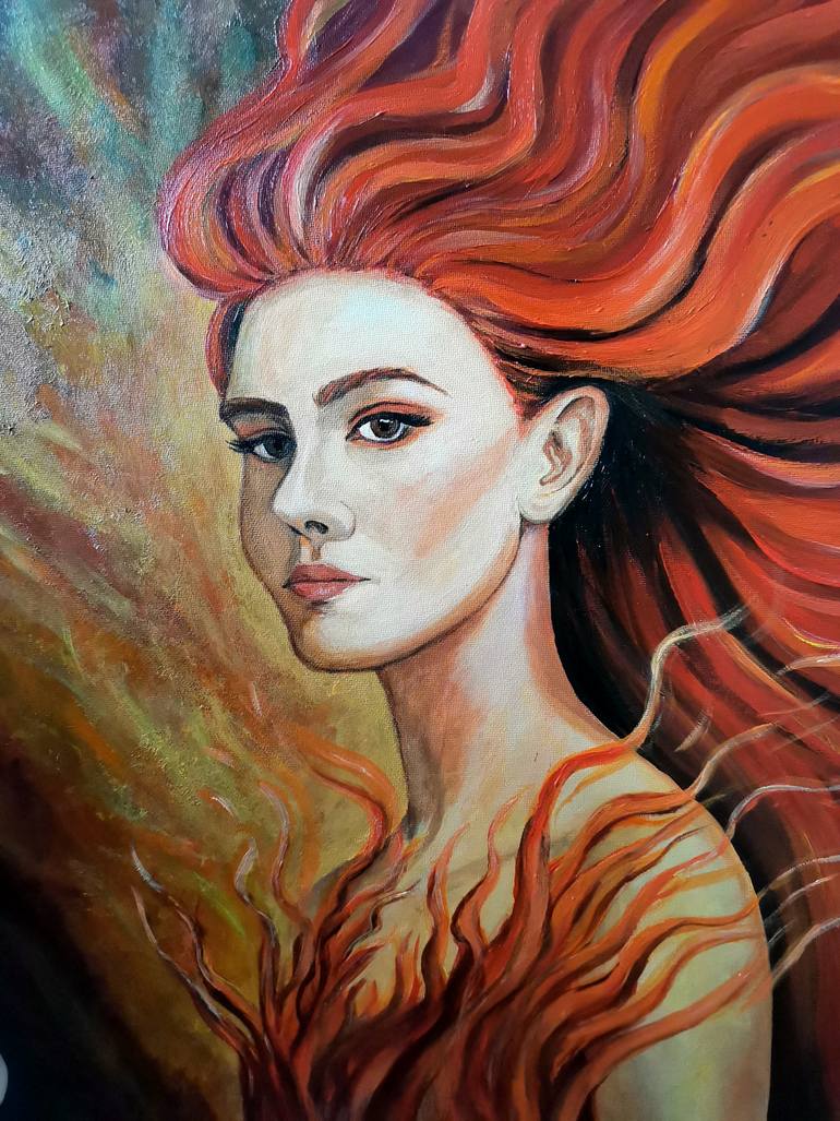 Original Symbolism People Painting by Anna Shkarban
